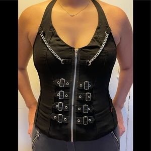 Tripp nyc black halter top corset